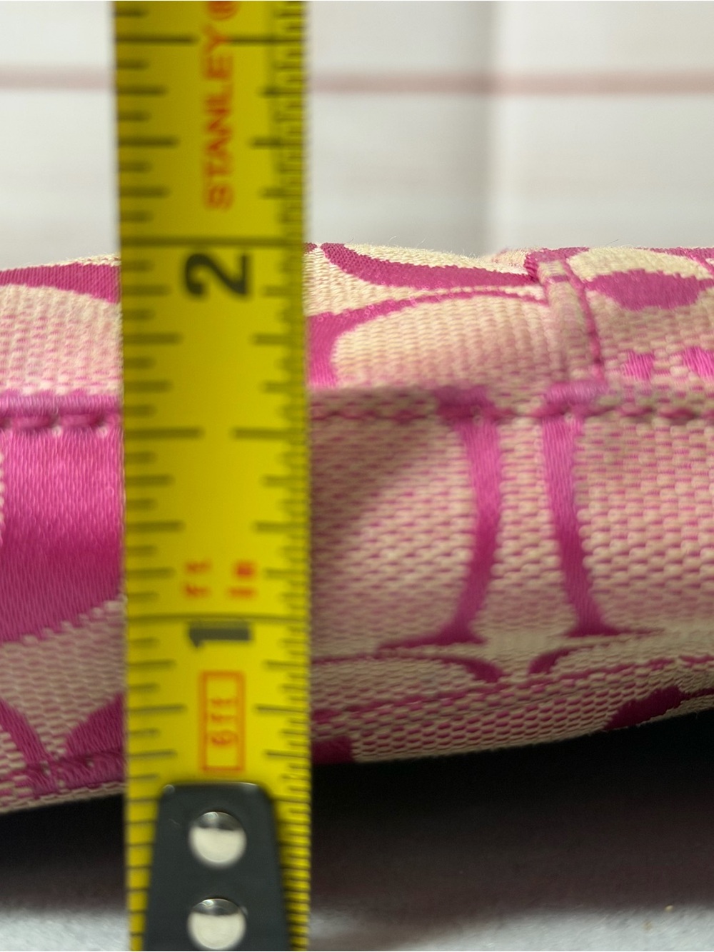 Coach Turlock Hot Pink Jaquard Leather Canvas Wrislet Mini Bag Y2K - Picture 14 of 14